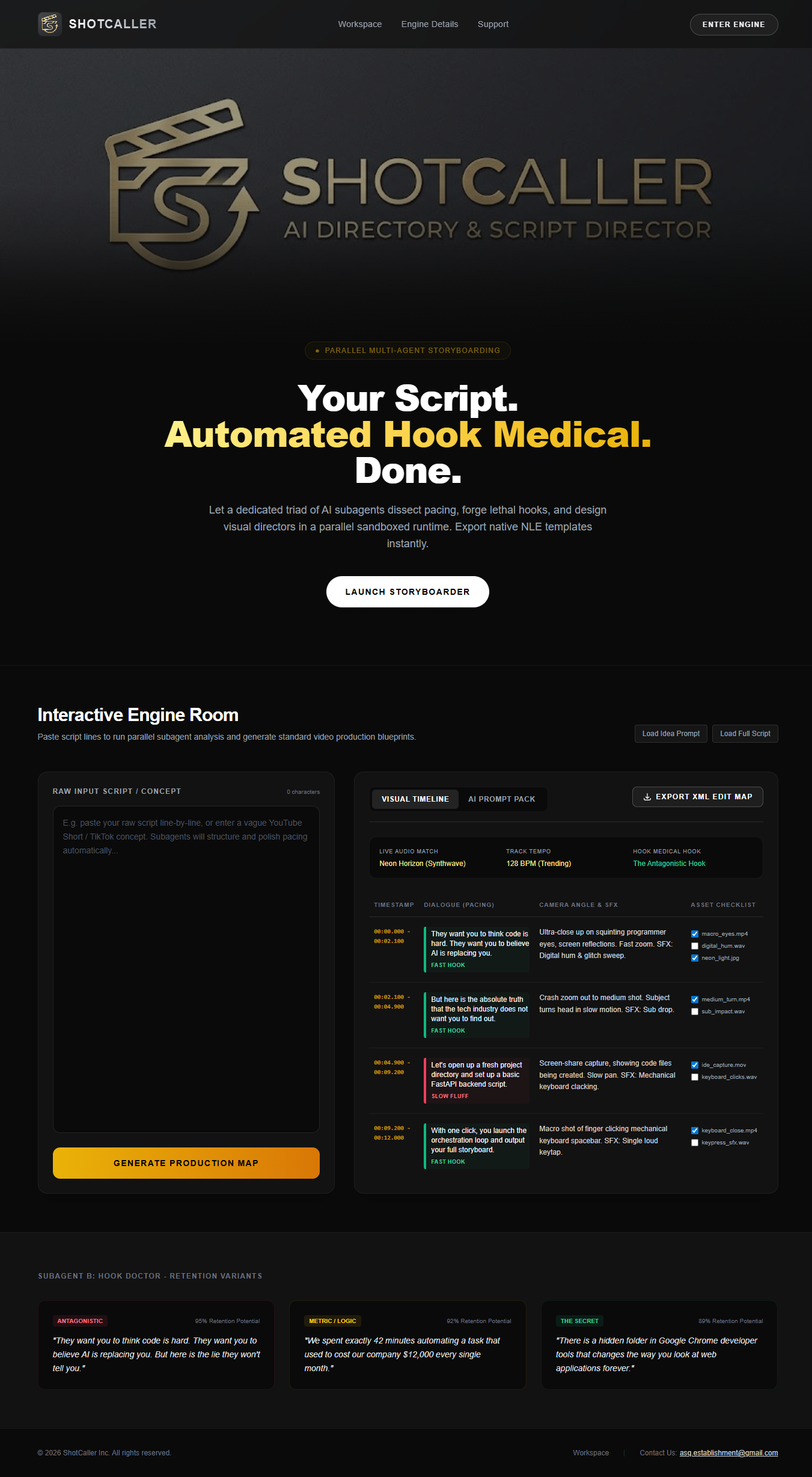 Shotcaller Website